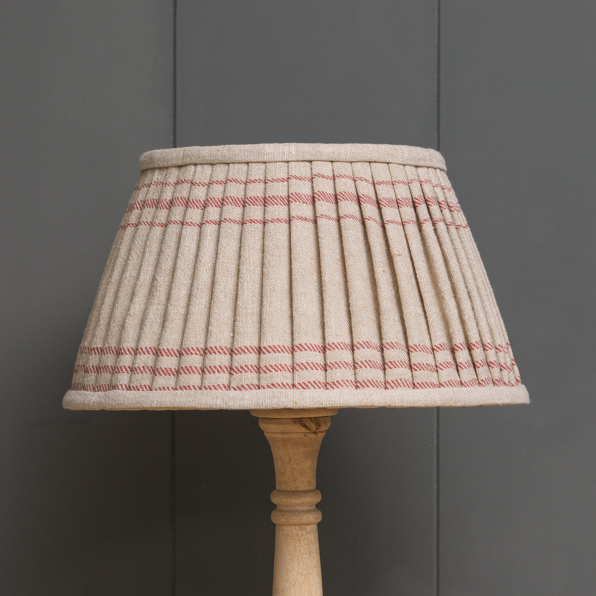Red Hartford Pleated Linen Lampshade