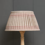 Red Hartford Pleated Linen Lampshade