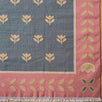 Deep Blue Gold Tulip - Hand-woven Wool Kilim