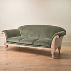 Ex-Display - Smokey Green Velvet Large Georgian Sofa