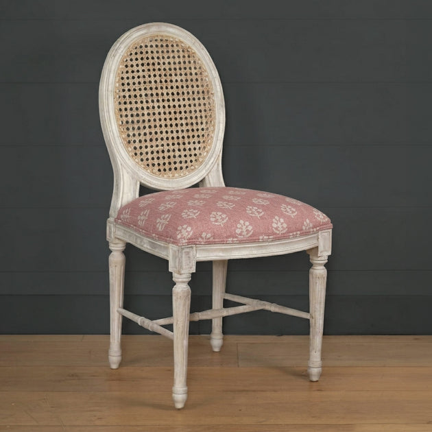 Upholstered Farmhouse Dining Chair in Red Earth Megha