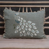 Embroidered Peacock Shalini Linen Cushion