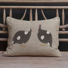 Applique Guinea Fowl Pair Rustic Linen Cushion