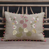 Hollyhocks Embroidered Linen Cushion in Bloomsbury & Silk