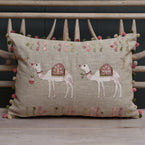 Appliqué Christmas Camel Linen Cushion