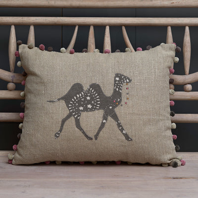 Embroidered Linen Pushkar Cushion