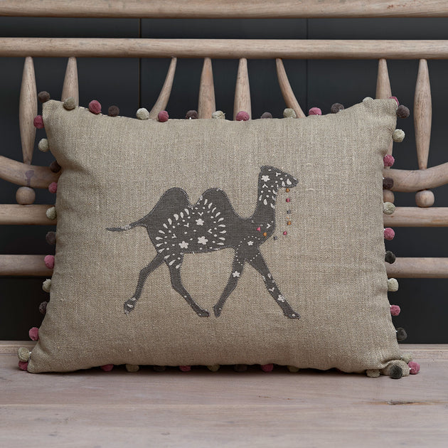 Embroidered Linen Pushkar Cushion