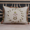 Red Green Fritillary Rustic Linen Cushion