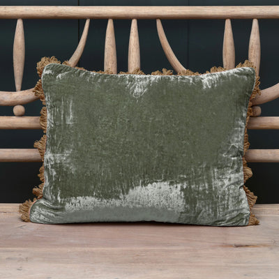 Smokey Blue Velvet Small Cushion - 35 x 45cm