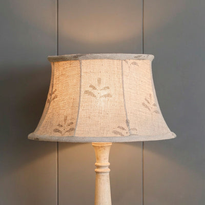 Charcoal Leaf Framed Linen Lampshade
