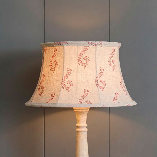 Red Shalini Framed Linen Lampshade