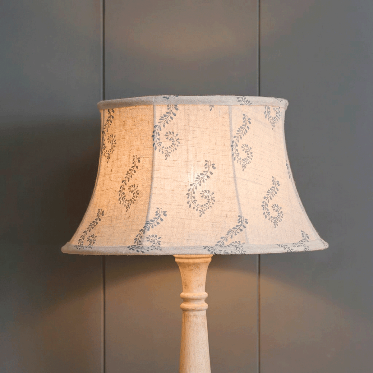 Blue Shalini Framed Linen Lampshade