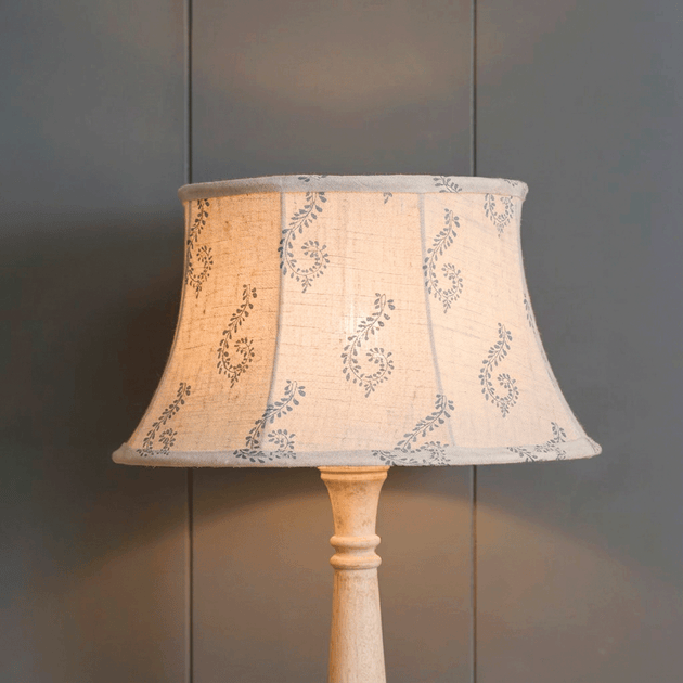 Blue Shalini Framed Linen Lampshade