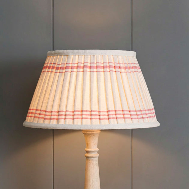 Ivory Rose Vintage Stripe Pleated Lampshade