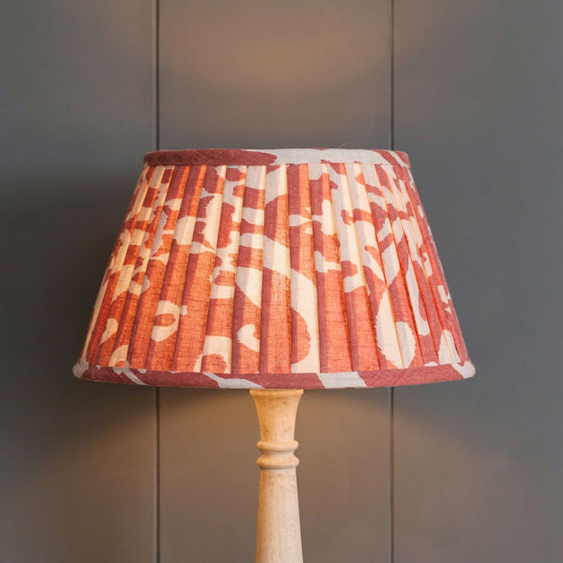 Red Sacha Pleated Linen Lampshade