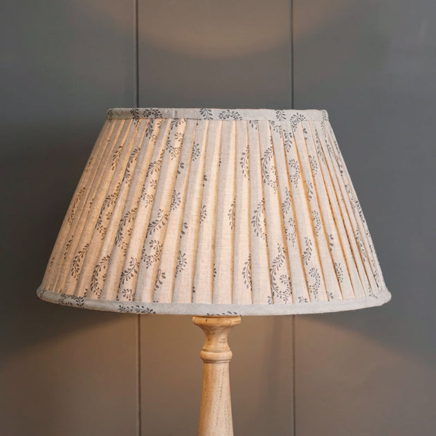 Graphite Shalini Pleated Linen Lampshade