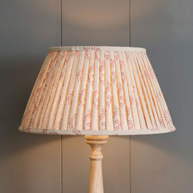 Red Shalini Pleated Linen Lampshade