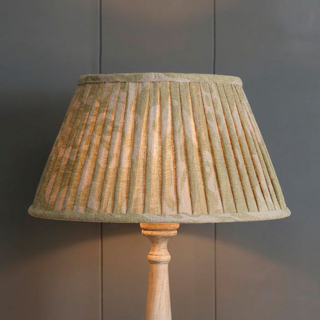 Green Gold Sacha Pleated Linen Lampshade