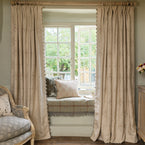 Hand-printed Smokey Blue Anushka on Rustic Linen – 317B