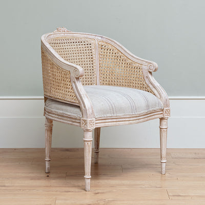 Charcoal Hartford Stripe Caned Arun Chair