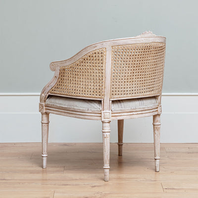 Charcoal Hartford Stripe Caned Arun Chair