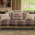 Embroidered Linen Autumn Hydrangea Cushion