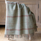 Smokey Blue Tartan Shetland Wool Throw