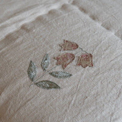 Smokey Blue Embroidered Fritillary Quilt