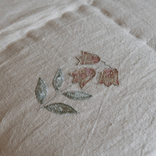Smokey Blue Embroidered Fritillary Quilt