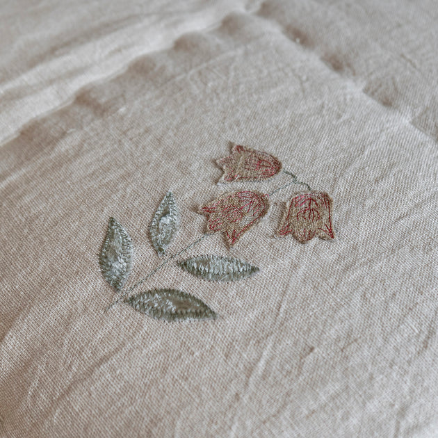 Smokey Blue Embroidered Fritillary Quilt