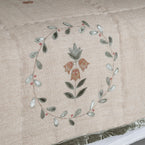 Smokey Blue Embroidered Fritillary Quilt
