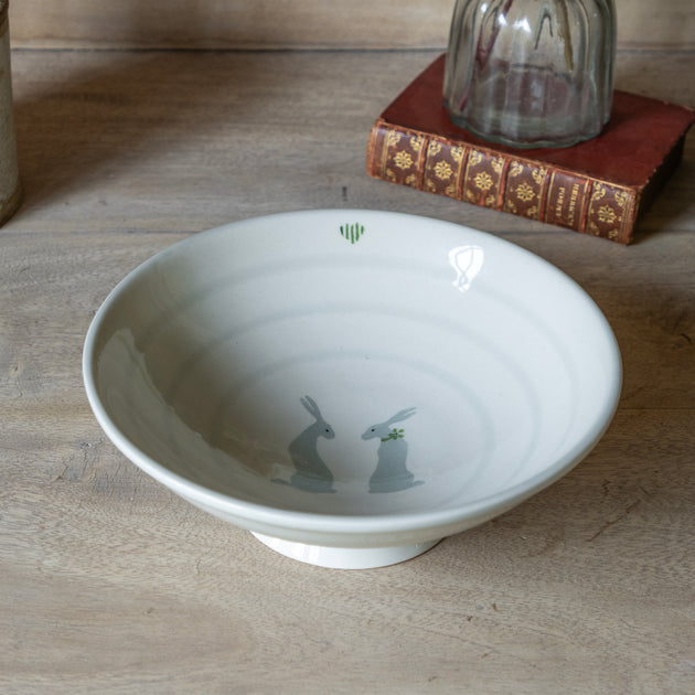 Sitting Hares Shallow Bowl