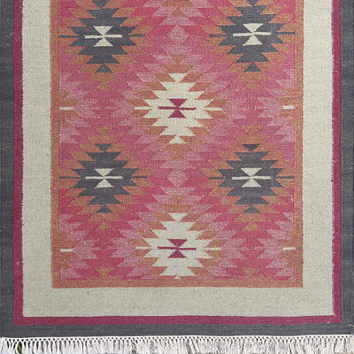 Rose Ragini - Wool Kilim Runner