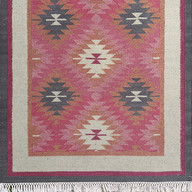 Rose Ragini - Wool Kilim Runner