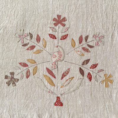 Freja - Embroidered Rustic Linen 3m Panel - 151