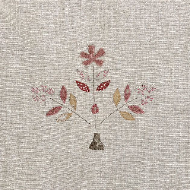 Freja - Embroidered Rustic Linen 3m Panel - 151