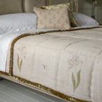 Parrot Tulip Rustic Linen Quilt