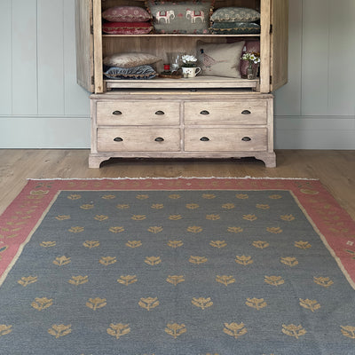 Sample Kilim Rug - Faded Denim Tulip - Large