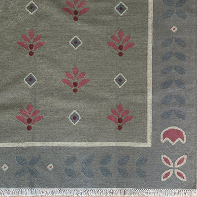 Sample Wool Kilim - Smokey Blue Sikhara - Medium