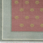 Hand-woven Wool Kilim - Faded Rose Tulip with Duck Egg Border