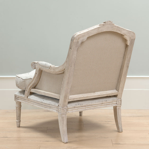 Bergere Chair in Charcoal Leaf
