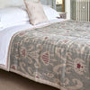 Smokey Blue Natasha Rustic Linen Quilt - King Size