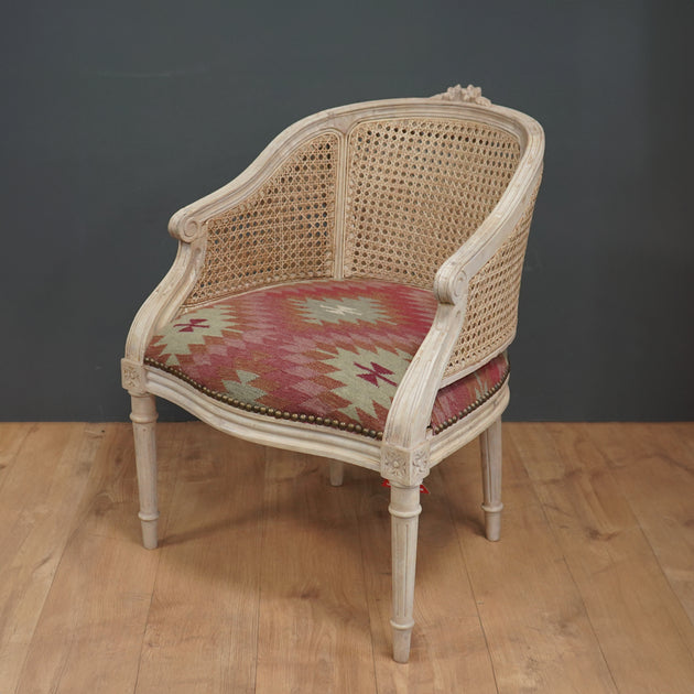 Blue Rose Ragini Kilim Caned Arun Chair