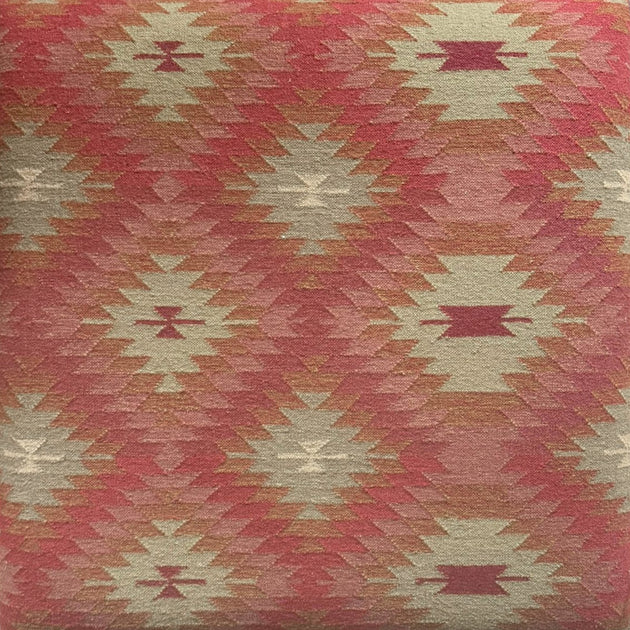 Seconds - Carved Square Kilim Footstool - Blue Rose Ragini