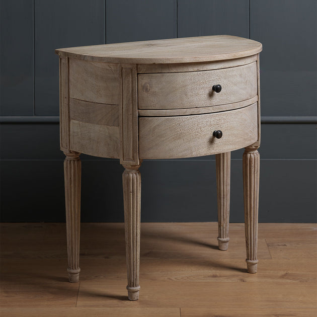 Bow Front Bedside Table