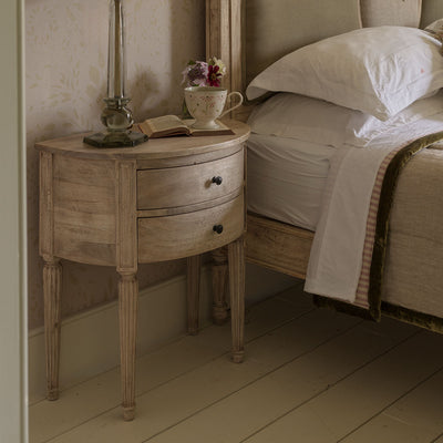 Bow Front Bedside Table