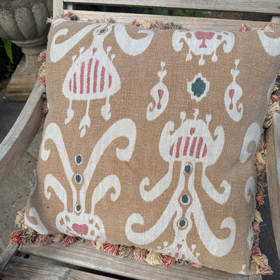 Caramel Natasha Large Seat Cushion with Tassels
