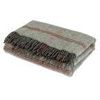 Celadon Blue Tartan Shetland Wool Throw