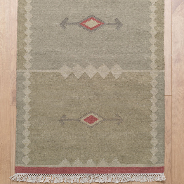 Celadon Medina - Wool Kilim Runner