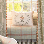 Celadon Blue Tartan Shetland Wool Throw